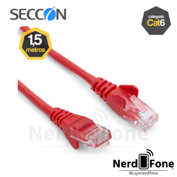 CABO DE REDE CAT 6 26AWG 1.5M VERMELHO