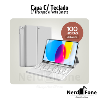 CAPA COM TECLADO P/ IPAD 10/11 WB CINZA; C/ TRACKPAD E COMPART. PARA PENCIL