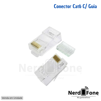 PLUG RJ45 CAT6 8X8 C/ GUIA; VENDA EM UNIDADE