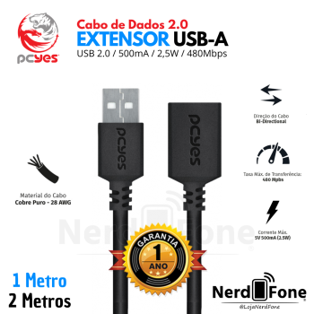 CABO PCYES EXTENSOR USB-A 2.0