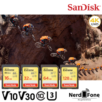 CARTÃO SD SANDISK EXTREME; GOLD P/ CAMERA