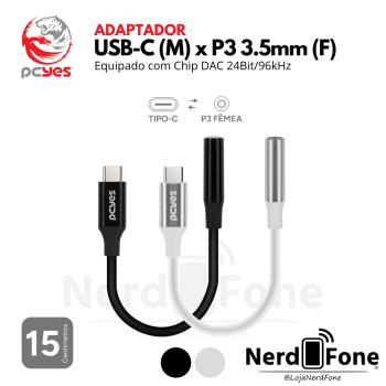 ADAPTADOR USB-C x  AUDIO 3.5MM P3 PCYES