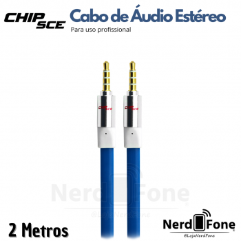 CABO AUXILIAR P2/P3 ESTEREO FLAT 02M CHIPSCE
