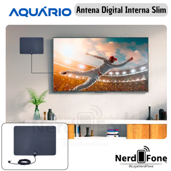 ANTENA TV DIGITAL HDTV CABO 2.5M SLIM AQUÁRIO