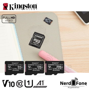 CARTÃO mSD KINGSTON CANVAS SELECT PLUS; MICRO SD A1 CLASSE 10 FHD