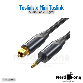 CABO DE ÁUDIO ÓPTICO DIGITAL TOSLINK x MINI TOSLINK