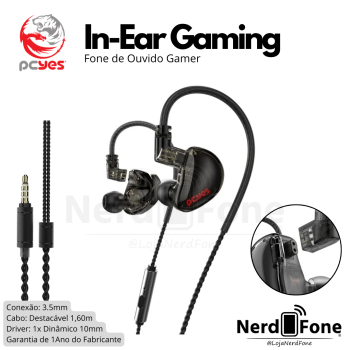 HEADSET FONE INTRA AURICULAR GAMER PCYES OPALA