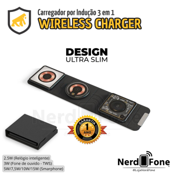 CARREGADOR GSHIELD WIRELESS FUTURE 3 EM 1
