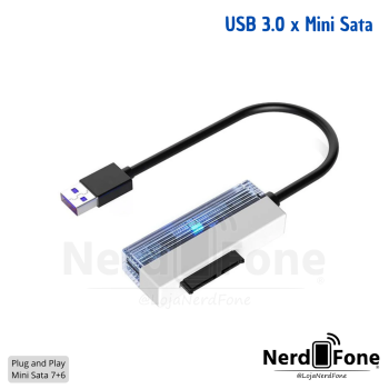 CABO USB-A x MINI SATA; ADAPTADOR