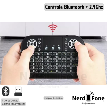 MINI TECLADO 2 EM 1 EXBOM; 2.4GHZ/BLUETOOTH (BT)