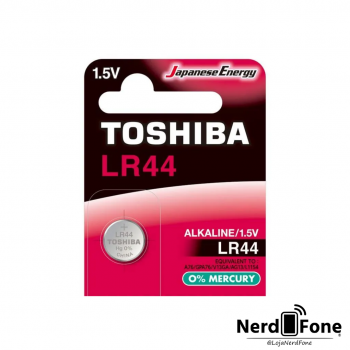 BATERIA BOTAO ALCALINA LR44 TOSHIBA (UNIDADE/1)