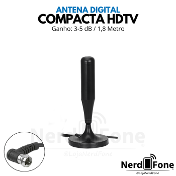 ANTENA INTERNA/EXTERNA  P/ TV DIGITAL CABO 1.8M PIX