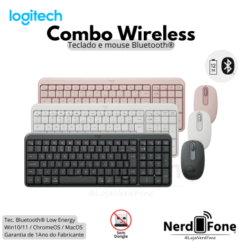 KIT TECLADO E MOUSE SEM FIO; COMBO WIRELESS BLUETOOTH; MK250 LOGITECH