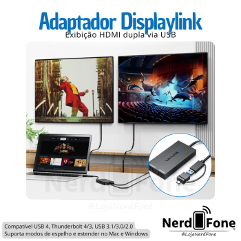 ADAPTADOR WAVLINK DISPLAYLINK USB 3.0 PARA HDMI DUPLO