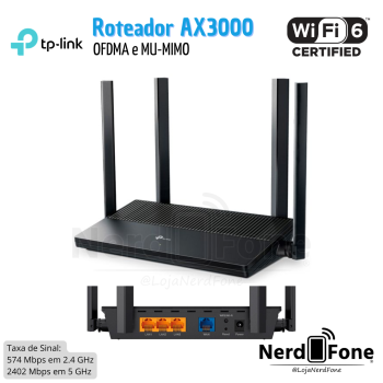 ROTEADOR WI-FI 6 DUAL BAND TP-LINK AX3000