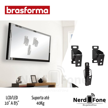 SUPORTE P/ TV FIXO C/ INCLINAÇÃO 10“/85“ BRASFORMA