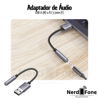 ADAPTADOR USB-A x J2/P2 3.5mm