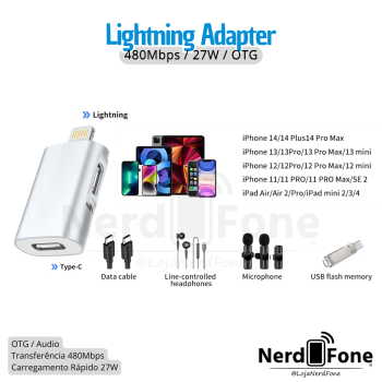 ADAPTADOR LIGHTNING OTG DUAL USB-C