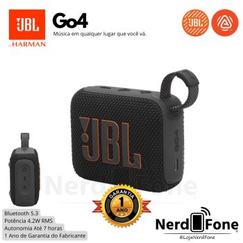 CAIXA BLUETOOTH 4.2W; JBL GO4 IPX7 BLACK