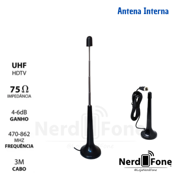 ANTENA TV DIGITAL INTERNA TELESCÓPICA; CABO 3M