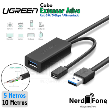 CABO EXTENSOR USB 3.0 ATIVO UGREEN