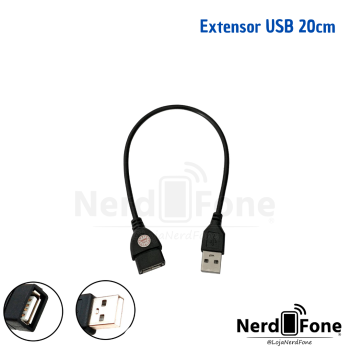 CABO EXTENSOR USB-A 2.0 20CM TMT