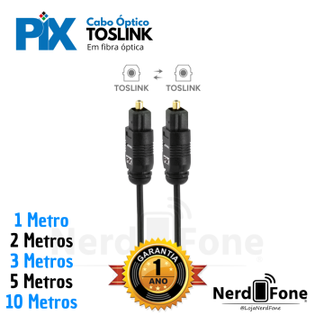 CABO DE ÁUDIO PIX TOSLINK ÓPTICO DIGITAL