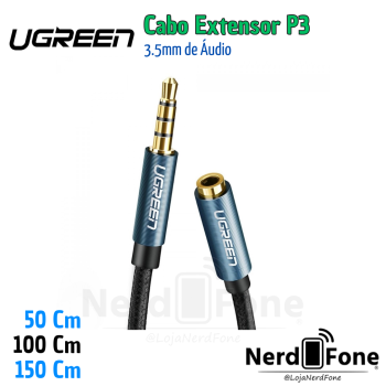 CABO EXTENSOR DE ÁUDIO UGREEN P3 3.5mm