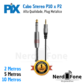 CABO ESTEREO PLUG METAL P10 (M) x P2 (M) PIX