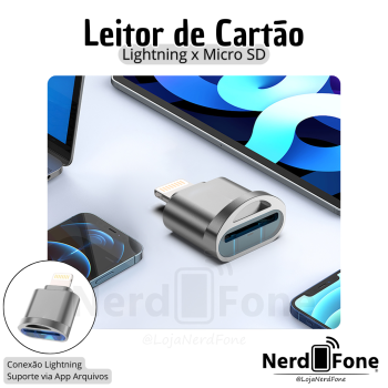 LEITOR DE CARTÃO TF; CONECTOR LIGHTNING