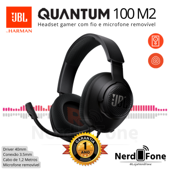 FONE HEADSET GAMER JBL QUANTUM 100 M2 BLACK