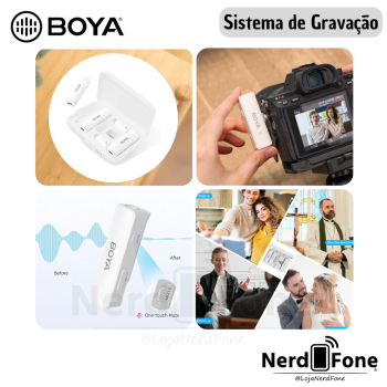 SISTEMA LAPELA SEM FIO DUPLO 3 EM 1 WT BOYA; 3.5MM/USB-C/LIGHTNING
