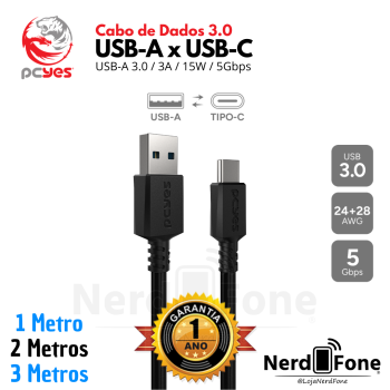 CABO USB-A 3.0 x USB-C PCYES