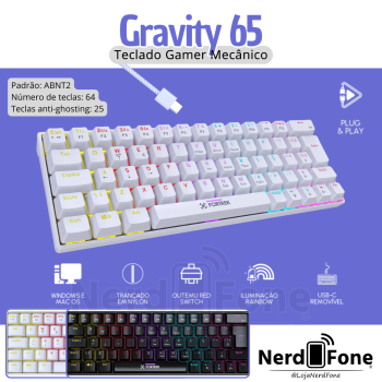TECLADO MECÂNICO OUTEMU RED; FK GRAVITY 65%