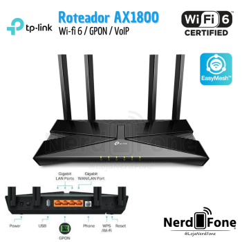 ROTEADOR WI-FI 6 GPON AX1800 ARCHER AX23 TP-LINK