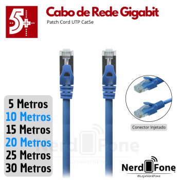 CABO DE REDE CAT5e 5+ UTP AZUL