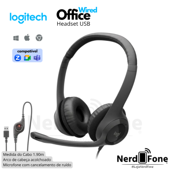 HEADSET USB LOGITECH H390 / PRETO