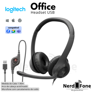 HEADSET USB LOGITECH H390 / PRETO