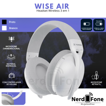 HEADSET WIRELESS WISE AIR FORTREK; TRIMODE BRANCO