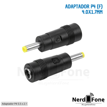 ADAPTADOR P4 5.5x2.1MM  FEMEA P/ 4.0x1.7MM MACHO