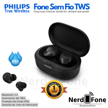 FONE TWS 5.3 IPX4 PHILIPS 1000S PRETO;