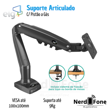 SUPORTE DE MONITOR PISTAO A GÁS 17“ A 27“ ELG