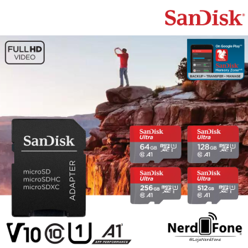 CARTÃO MICRO SD SANDISK ULTRA A1; mSD CLASSE 10 FHD