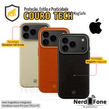 CAPA MAGSAFE TECH COURO IPHONE
