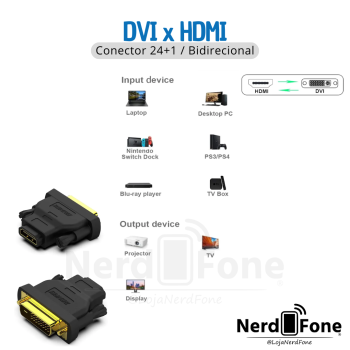 ADAPTADOR BENFEI DVI-D 24+1 (M) x HDMI (F)