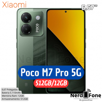 APARELHO XIAOMI POCO M7 PRO 5G; 512GB/12GB GREEN