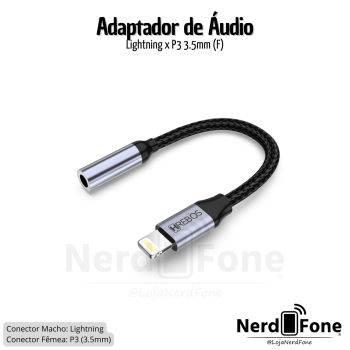 ADAPTADOR LIGHTNING x AUDIO 3.5MM P3 HREBOS