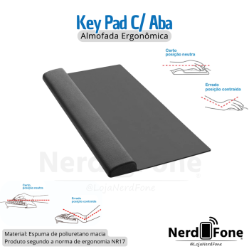 APOIO PARA PUNHO ERGONÔMICO; KEY PAD COM ABA PRETO