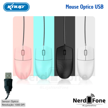 MOUSE OPTICO 3 BOTOES 1000 DPI KNUP