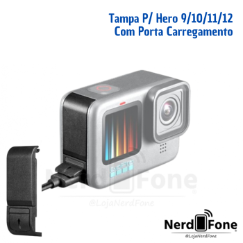 Tampa P/ Hero 9/10/11/12  Com Porta Carregamento